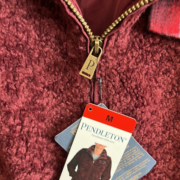 NWT Pendleton fuzzy full zip jacket size medium - Picture 5 of 11